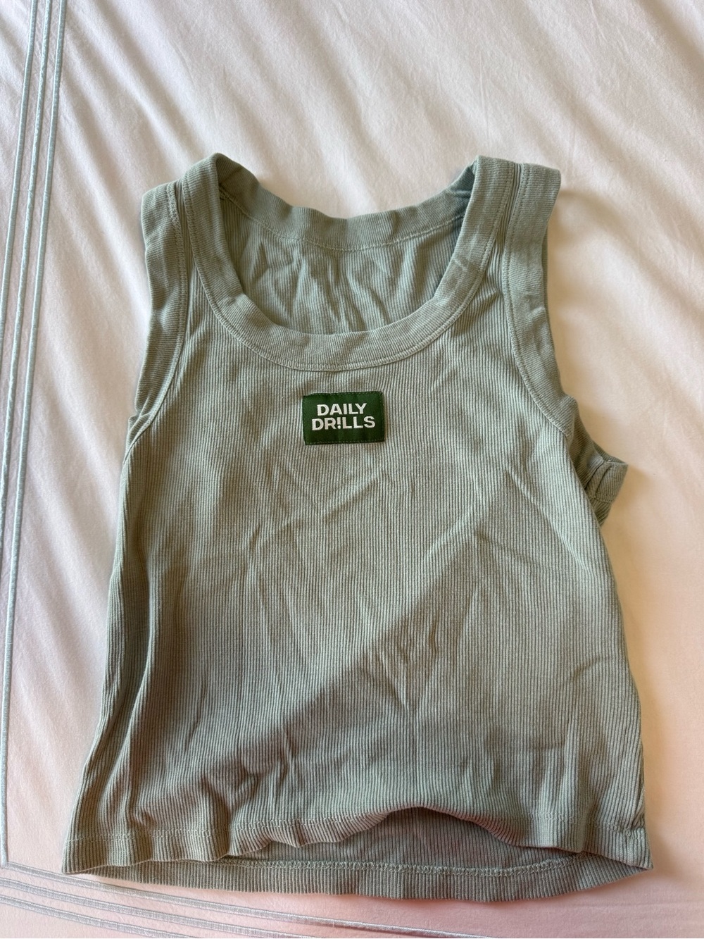 Daily Drills Sage Green Ribbed Tank